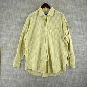 Hawes & Curtis Shirt Long Sleeve Button Down Mens 17.5 yellow 3920